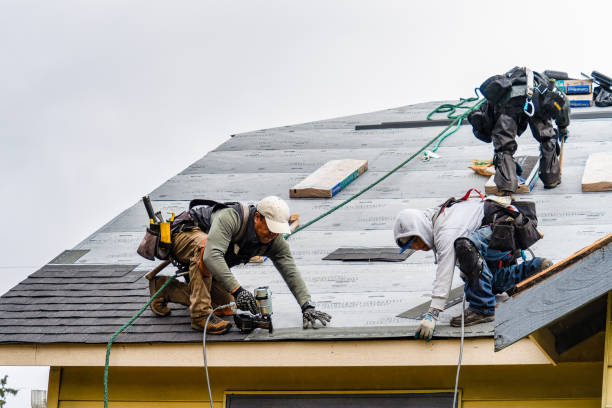 Professional Gutter Installation technician working in Brentwood, CA